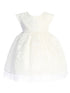 Baby Girls Off White Pearl Trim Floral Lace Tulle Flower Girl Dress 6-24 Months - SophiasStyle.com